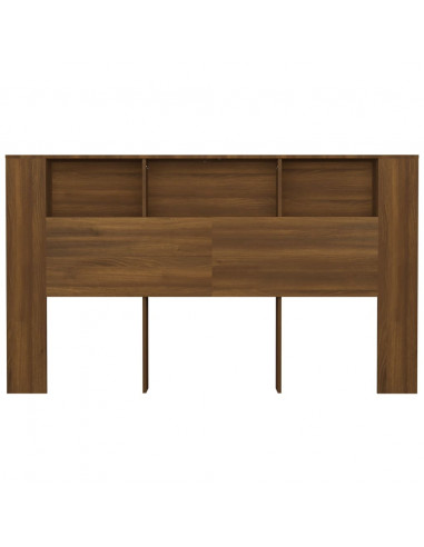 Testiera Letto con Scomparti Rovere Marrone 180x18,5x104,5 cm