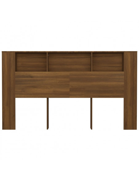 Testiera Letto con Scomparti Rovere Marrone 180x18,5x104,5 cm