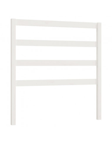 Testiera per Letto Bianca 81x4x100 cm in Legno Massello di Pino