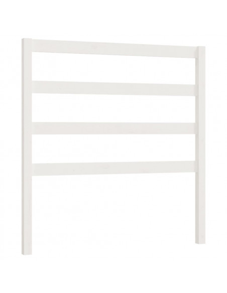 Testiera per Letto Bianca 81x4x100 cm in Legno Massello di Pino