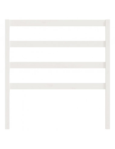 Testiera per Letto Bianca 81x4x100 cm in Legno Massello di Pino
