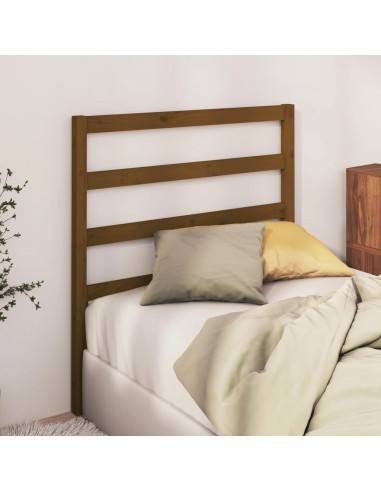 Testiera per Letto Miele 81x4x100 cm in Legno Massello di Pino