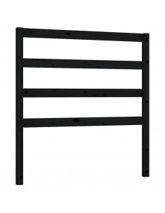 Testiera per Letto Nera 81x4x100 cm in Legno Massello di Pino 2