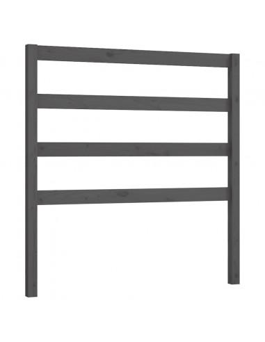 Testiera per Letto Grigia 106x4x100cm in Legno Massello di Pino