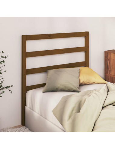 Testiera per Letto Miele 106x4x100 cm in Legno Massello di Pino