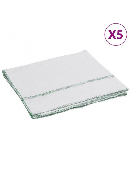 Panni per Pavimento 5pz Righe Bianche e Verdi 50x60 cm