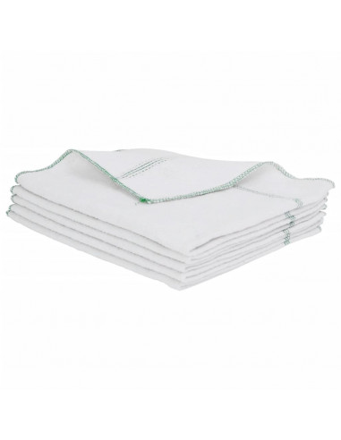 Panni per Pavimento 5pz Righe Bianche e Verdi 50x60 cm