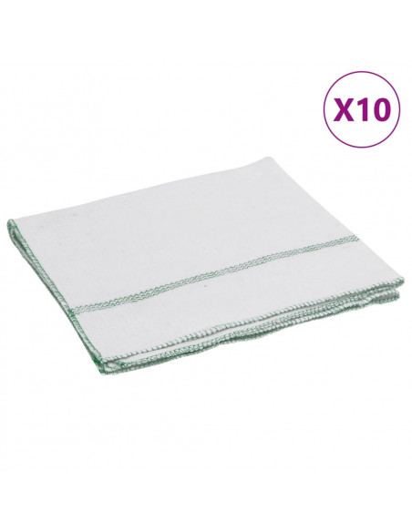 Panni per Pavimento 10 pz Righe Bianche e Verdi 50x60 cm
