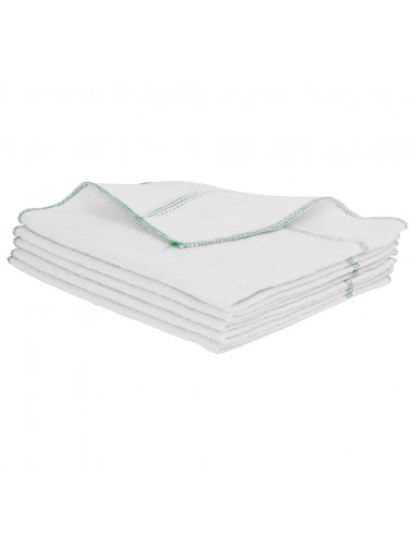 Panni per Pavimento 10 pz Righe Bianche e Verdi 50x60 cm