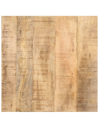 Tavolino Laterale con Ruote 40x40x42cm in Legno di Mango Grezzo