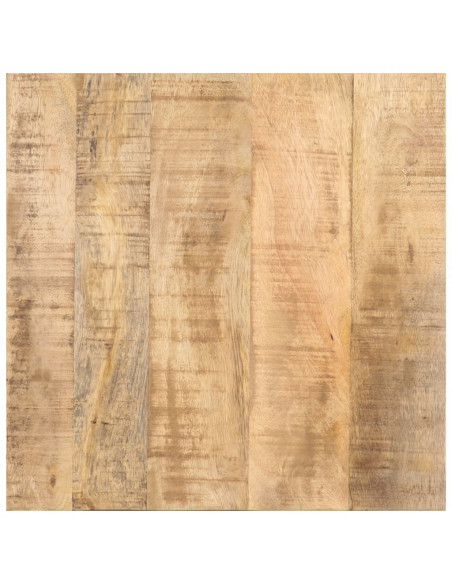 Tavolino Laterale con Ruote 40x40x42cm in Legno di Mango Grezzo