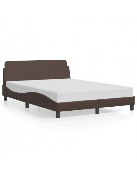 Giroletto con Testiera Marrone 140x200 cm in Similpelle
