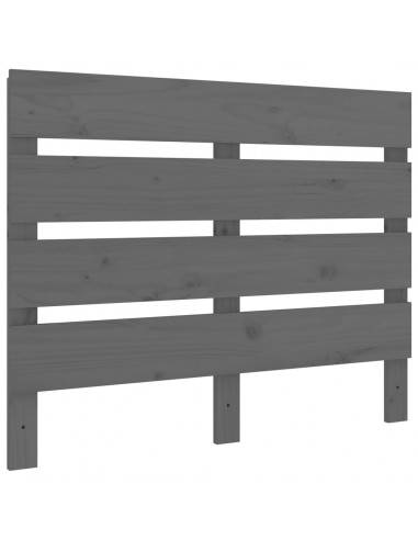 Testiera per Letto Grigia 100x3x80 cm in Legno Massello di Pino