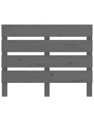 Testiera per Letto Grigia 100x3x80 cm in Legno Massello di Pino