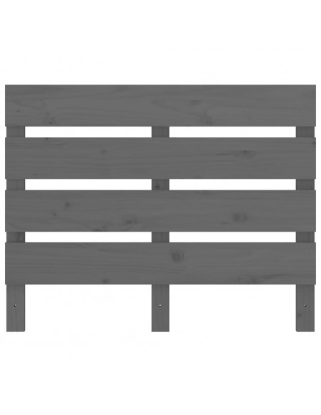 Testiera per Letto Grigia 100x3x80 cm in Legno Massello di Pino