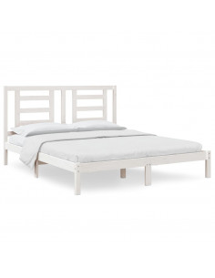 Giroletto Bianco in Legno Massello di Pino 160x200 cm 2