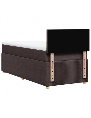 Giroletto a Molle con Materasso Marrone Scuro 80x200 cm Tessuto