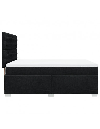 Giroletto a Molle con Materasso Nero 160x200 cm in Tessuto