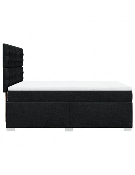 Giroletto a Molle con Materasso Nero 160x200 cm in Tessuto
