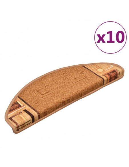 Tappetini per Scale Autoadesivi 10 pz 65x21x4 cm Beige