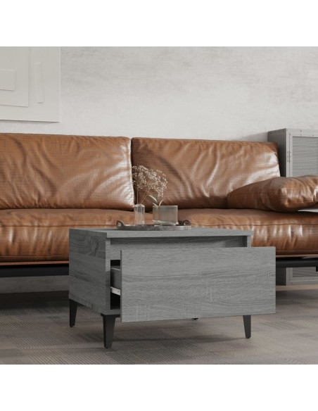 Tavolini 2pz Grigio Sonoma 50x46x35 cm in Legno Multistrato