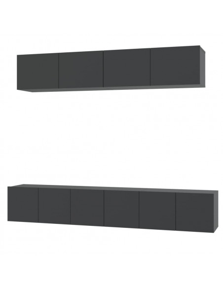 Set di Mobili Porta TV 5 pz Nero in Legno Multistrato