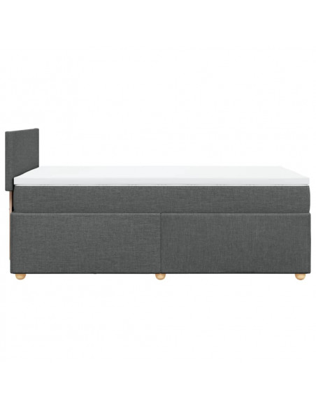Giroletto a Molle con Materasso Grigio Scuro 100x200 cm Tessuto