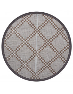 Tappeto da Esterni Marrone Ø120 cm in PP 2