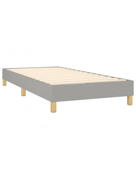 Letto a Molle Materasso e LED Grigio Chiaro 90x200 cm Tessuto