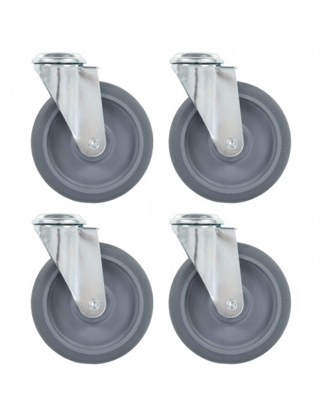 Ruote Girevoli con Foro per Bulloni 4 pz 125 mm