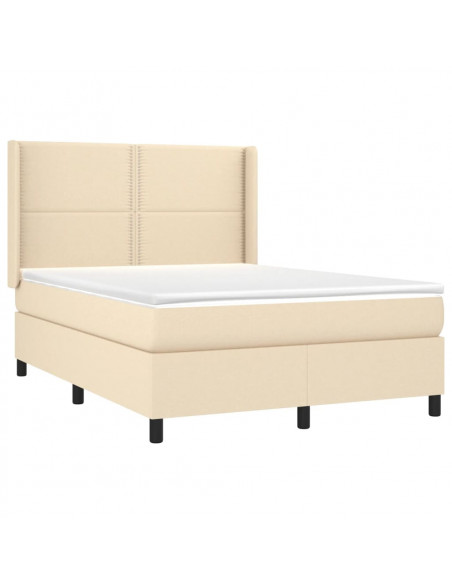 Giroletto a Molle con Materasso Crema 140x19 cm in Tessuto