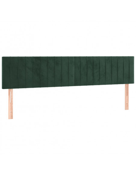 Testiera a LED Verde Scuro 200x5x78/88 cm in Velluto