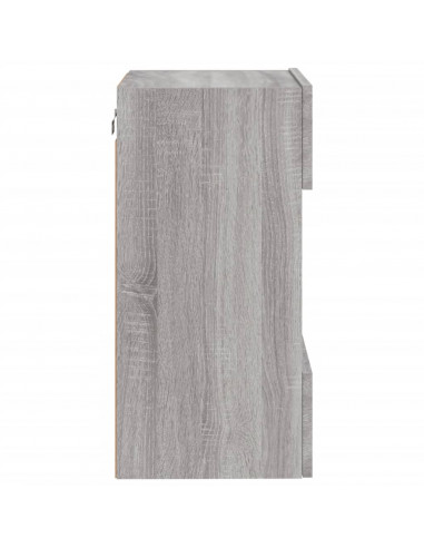 Mobile TV a Parete con Luci LED Grigio Sonoma 40x30x60,5 cm