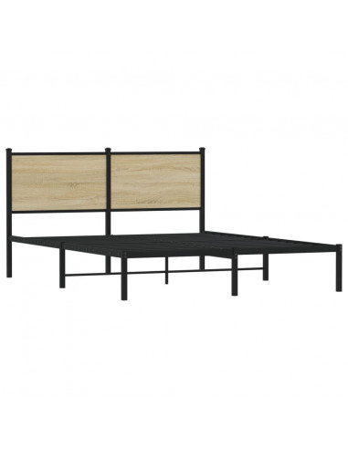 Giroletto con Testiera in Metallo Rovere Sonoma 137x190 cm