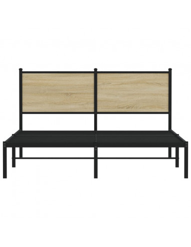 Giroletto con Testiera in Metallo Rovere Sonoma 137x190 cm