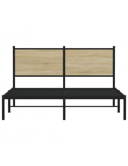 Giroletto con Testiera in Metallo Rovere Sonoma 137x190 cm