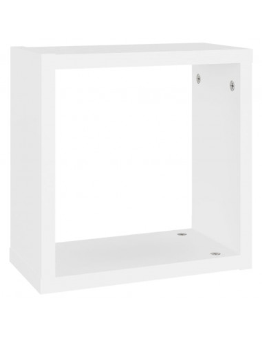 Mensole Parete a Cubo 2 pz Bianche 30x15x30cm