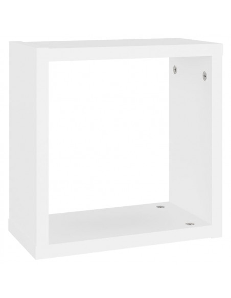 Mensole Parete a Cubo 2 pz Bianche 30x15x30cm