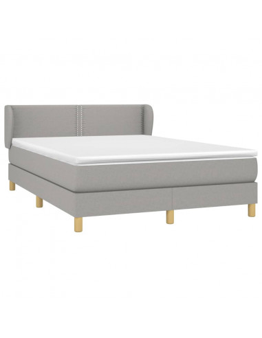 Giroletto a Molle con Materasso Grigio Chiaro 140x190cm Tessuto