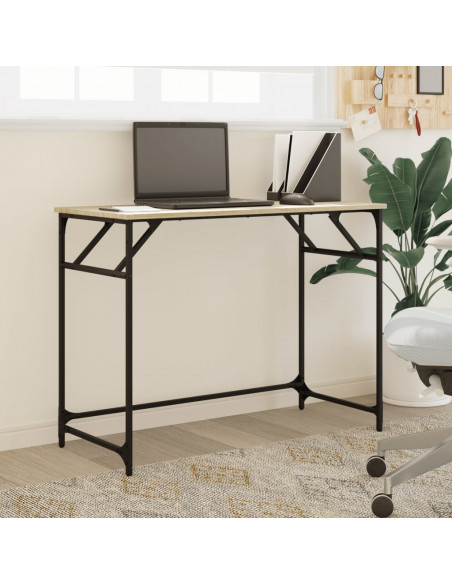 Scrivania Sonoma 100x45x76cm Legno e Acciaio Verniciato Polvere