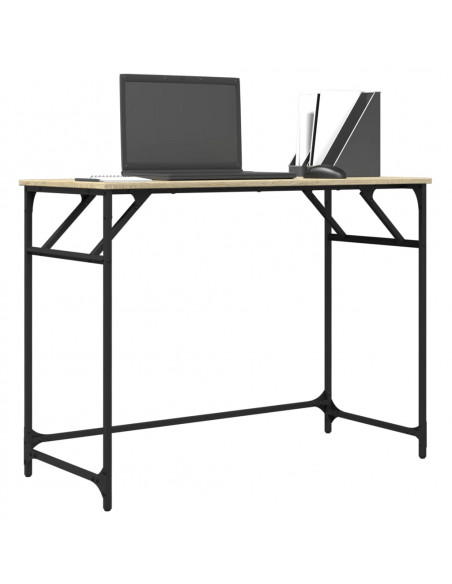 Scrivania Sonoma 100x45x76cm Legno e Acciaio Verniciato Polvere