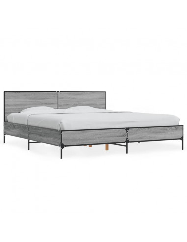 Giroletto Grigio Sonoma 180x200 cm in Legno Multistrato Metallo