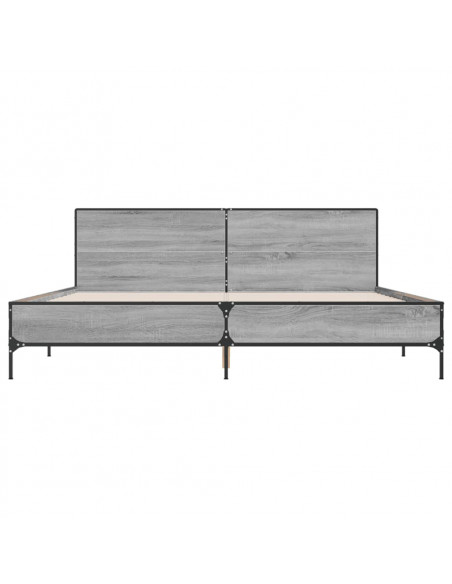 Giroletto Grigio Sonoma 180x200 cm in Legno Multistrato Metallo