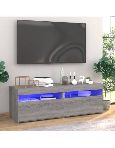 Mobili TV con Luci LED 2 pz Grigio Sonoma 60x35x40 cm