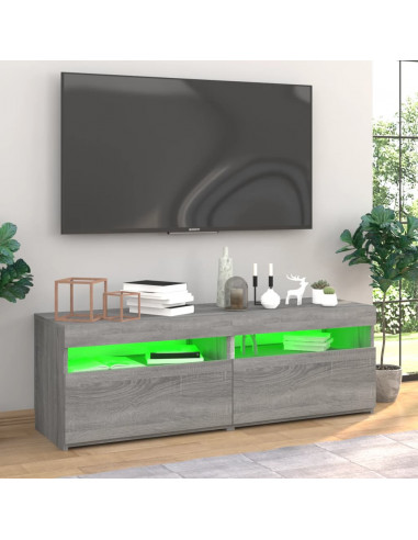 Mobili TV con Luci LED 2 pz Grigio Sonoma 60x35x40 cm