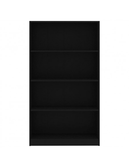 Libreria a 4 Ripiani Nera 80x24x142 cm in Legno Multistrato
