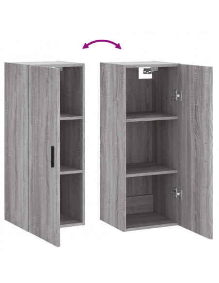 Mobile a Parete Grigio Sonoma 34,5x34x90 cm
