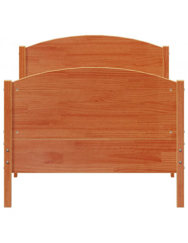 Giroletto con Testiera Marrone Cera 100x200 cm Massello Pino