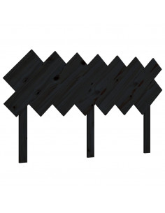 Testiera per Letto Nera 141x3x80,5 cm in Legno Massello di Pino 2