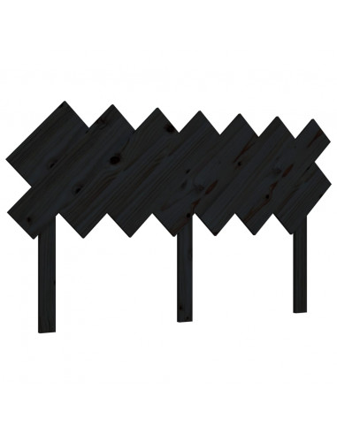 Testiera per Letto Nera 141x3x80,5 cm in Legno Massello di Pino